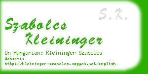 szabolcs kleininger business card